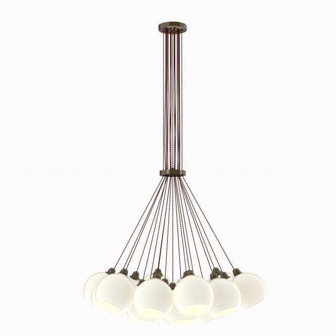David Hunt Lighting Apollo 19 Light Pendant Antique Brass Opal
