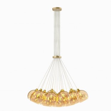 Apollo 19 Light Pendant Butter Brass Amber