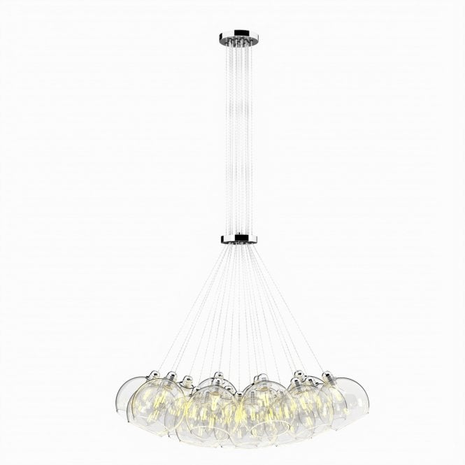 David Hunt Lighting Apollo 19 Light Pendant Chrome Clear
