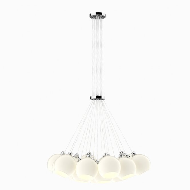 David Hunt Lighting Apollo 19 Light Pendant Chrome Opal