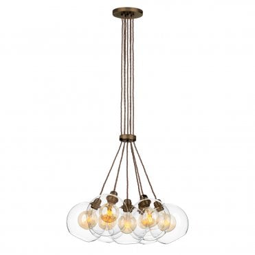 Apollo Seven Light Pendant In Antique Brass - Base only