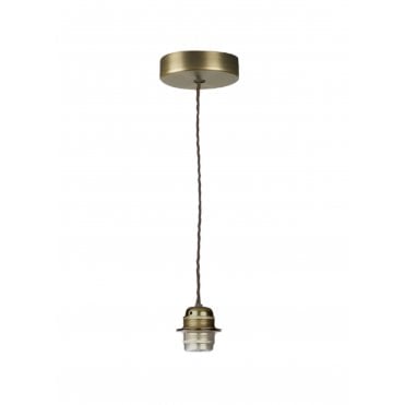 Apollo Single Pendant In Antique Brass - Base Only
