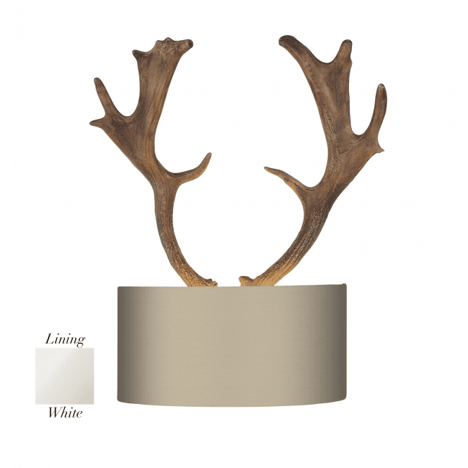 David Hunt Lighting Artemis single wall light shown with Limestone Fabric Shade / White Inner