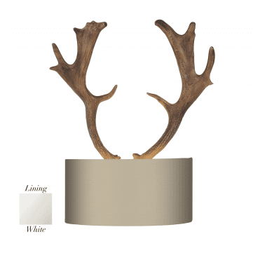 Artemis single wall light shown with Limestone Fabric Shade / White Inner