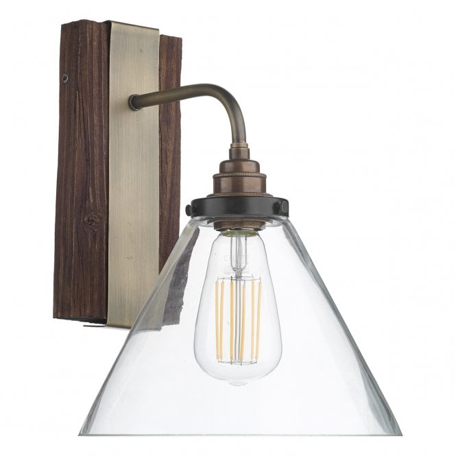 David Hunt Lighting Aspen 1 Wall Light In Natural Wood Effect