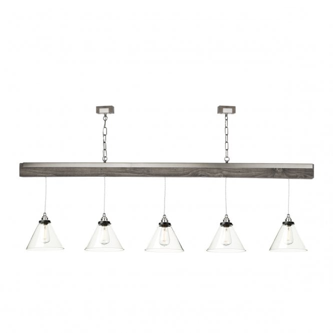 David Hunt Lighting Aspen 5 light pendant Silver Birch effect