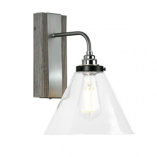 David Hunt Lighting Aspen Single Wall Light In Silver Birch Effect
