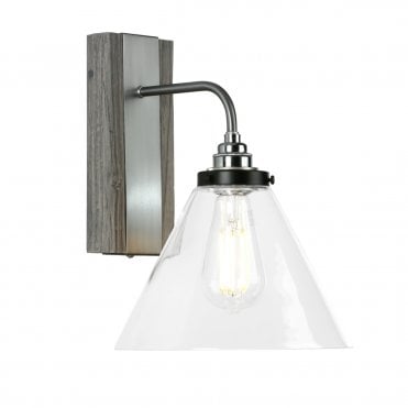 Aspen Single Wall Light In Silver Birch Effect