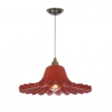 Astrid Single Pendant Antique Brass in Strawberry