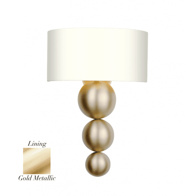 David Hunt Lighting Athena single wall light shown with Swan Shade/Gold Inner