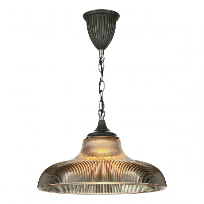 David Hunt Lighting Badger 1 Light Steel Glass Pendant