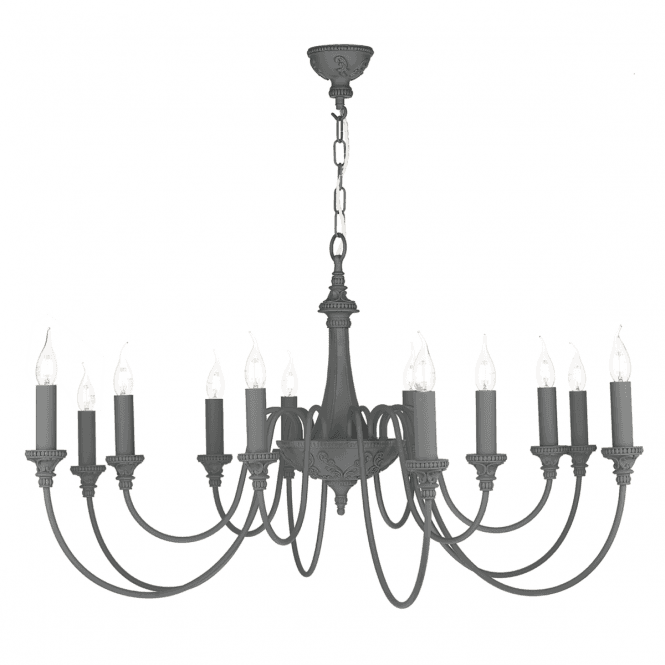 David Hunt Lighting Bailey 12 light Pendant Bespoke in Lead Grey