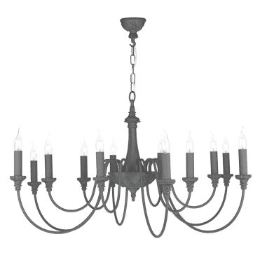 Bailey 12 light Pendant Bespoke in Lead Grey