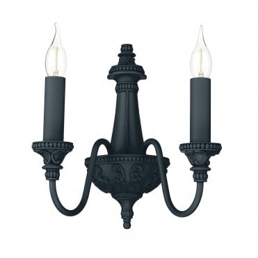 Bailey Double Wall Light Bespoke in Smoke Blue