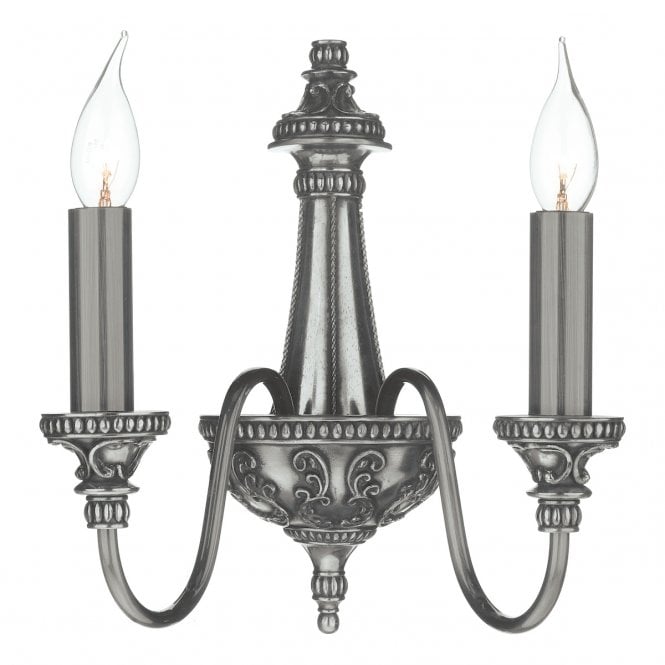 David Hunt Lighting Bailey Double Wall Light In Pewter