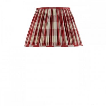Bespoke Gathered Pleat Shade (40cm) in Ian Mankin Avon Check - Peony with Taffeta Ivory inner