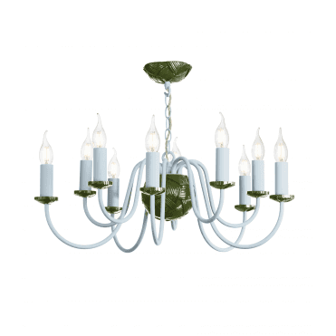 Bodkin 10 Light  Pendant Bespoke - Gloss Juniper Green & Matt Amalfi Blue