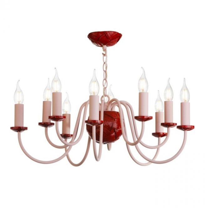David Hunt Lighting Bodkin 10 Light  Pendant Blush Pink / Strawberry