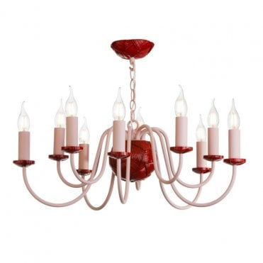 Bodkin 10 Light  Pendant Blush Pink / Strawberry