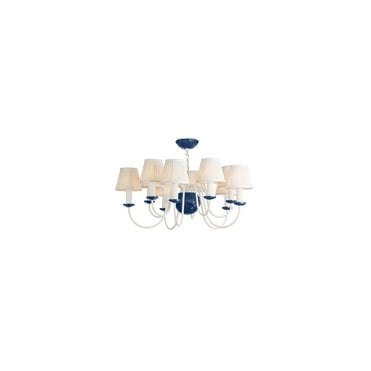 David Hunt Lighting Bodkin 10 Light  Pendant Persian Blue / Coconut