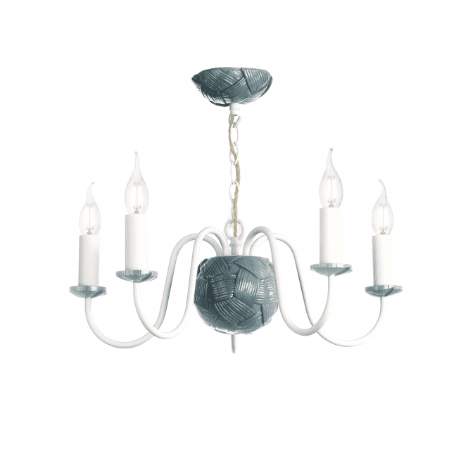David Hunt Lighting Bodkin 5 Light  Pendant in Bespoke River Blue & Arctic White