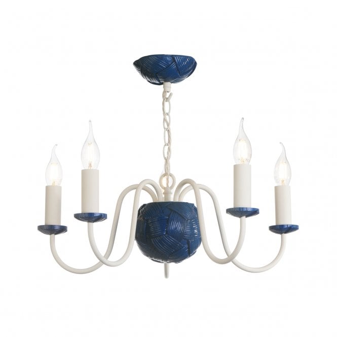 David Hunt Lighting Bodkin 5 Light  Pendant Persian Blue / Coconut