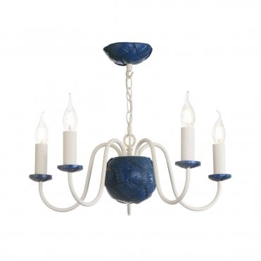 Bodkin 5 Light  Pendant Persian Blue / Coconut