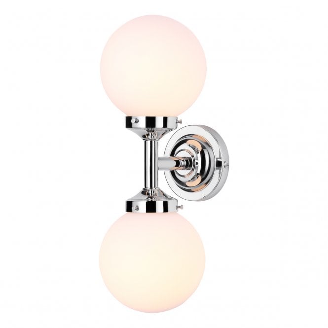 David Hunt Lighting Buckley Double Wall Light Polished Chrome IP44 Rated