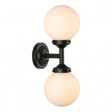 Buckley IP44 Rated Double wall light Black