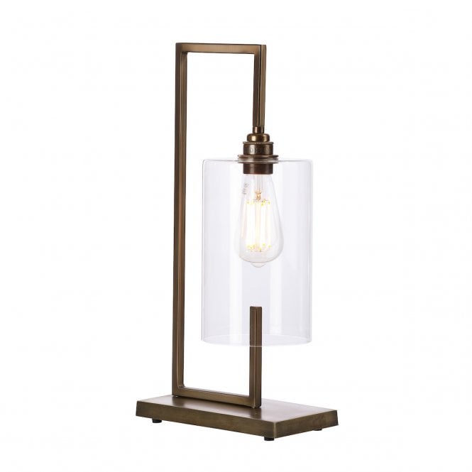 David Hunt Lighting Bushwick Table Lamp Antique Brass Cw Glass