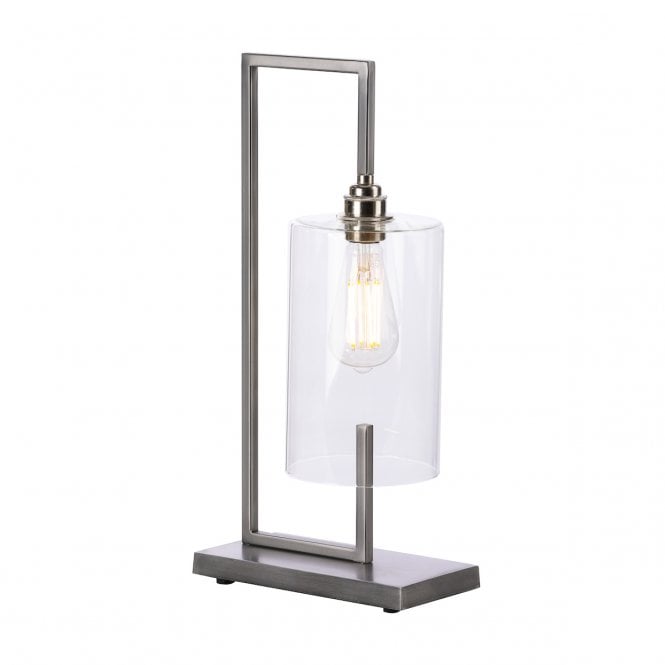 David Hunt Lighting Bushwick Table Lamp Satin Chrome Cw Glass