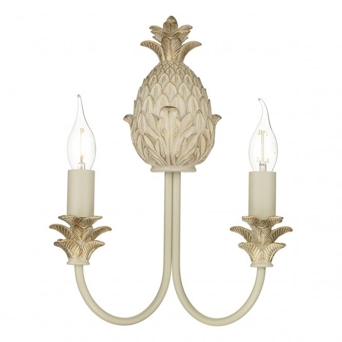 David Hunt Lighting Cabana Double Wall Light In Cream Gold