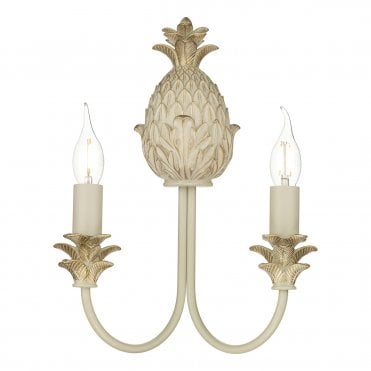 Cabana Double Wall Light In Cream Gold