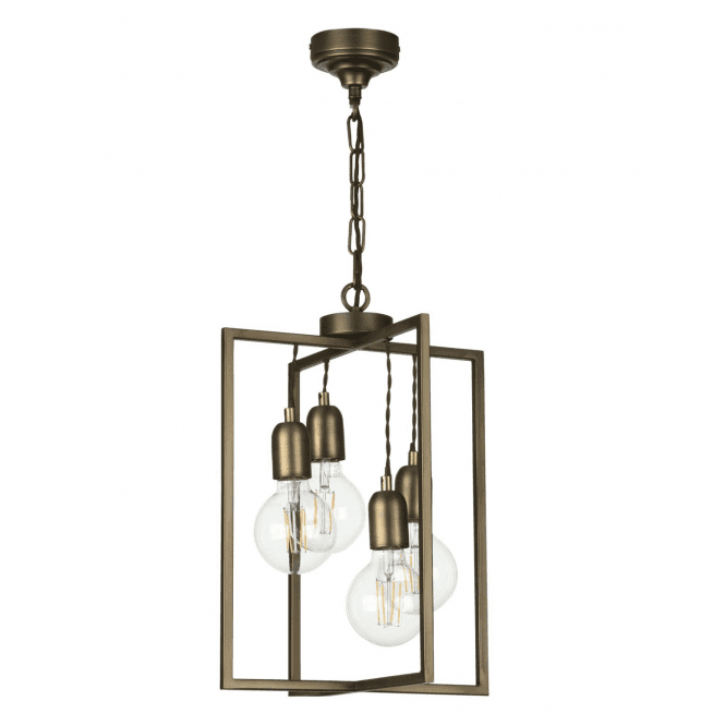 David Hunt Lighting Chiswick Four Light Pendant In Antique Brass
