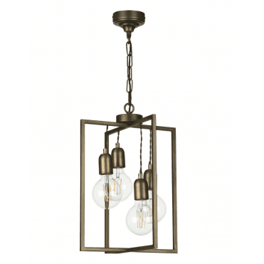 Chiswick Four Light Pendant In Antique Brass