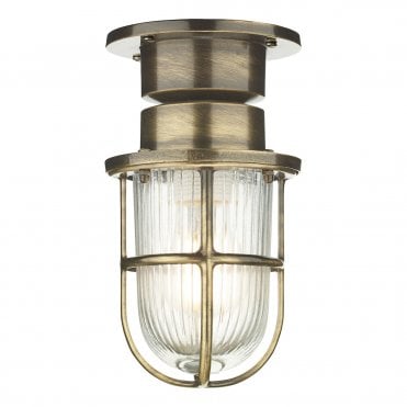 Coast 1 Light Ceiling Light Antique Brass IP44