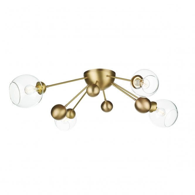 David Hunt Lighting Cosmos 4 Light Semi Flush In Butter Brass
