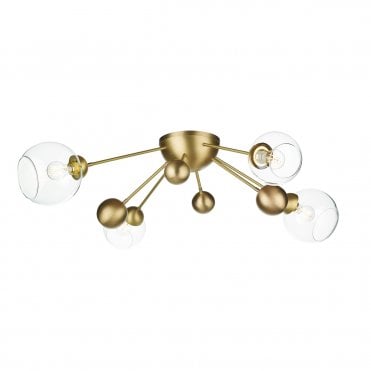 Cosmos 4 Light Semi Flush In Butter Brass