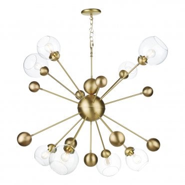 Cosmos 8 Light Horizontal Pendant In Butter Brass