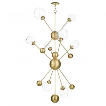 Cosmos 8 Light Pendant In Butter Brass