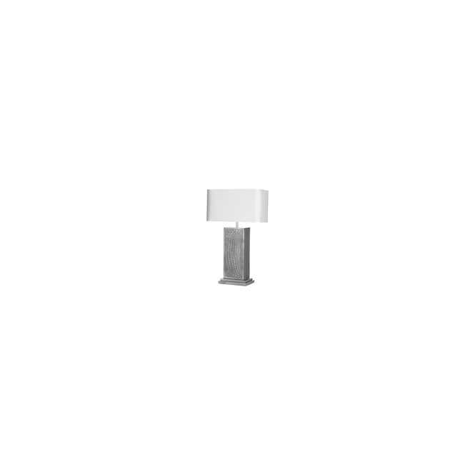David Hunt Lighting Croc  Table Lamp in Pewter Finish With Swan Satin Shade/Silver inner