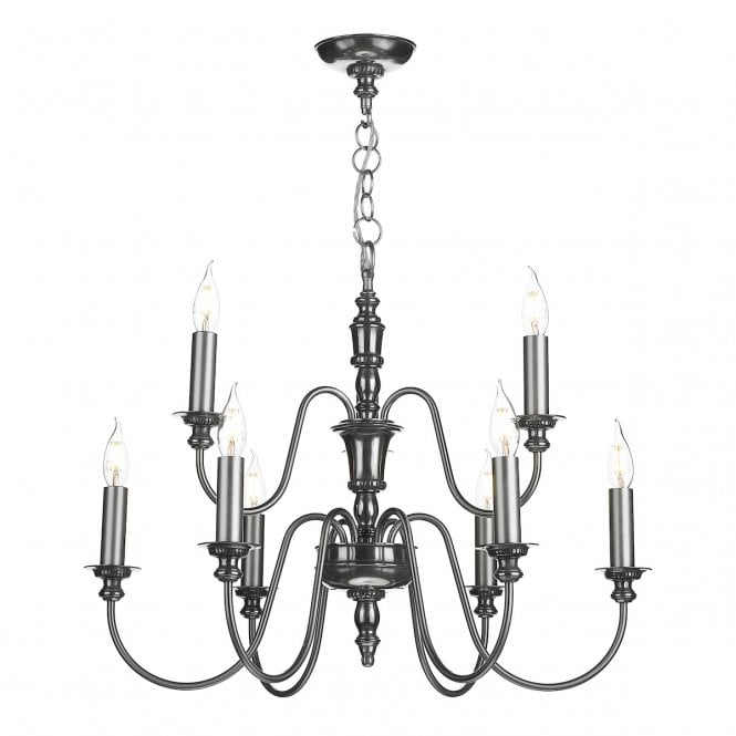 David Hunt Lighting Dickens 9 Light Pendant In Pewter - FITTING ONLY