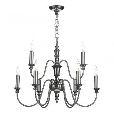 Dickens 9 Light Pendant In Pewter - FITTING ONLY