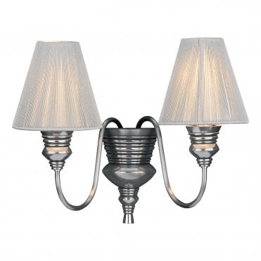 Doreen 2 Light Wall Bracket Pewter Complete With String Shades