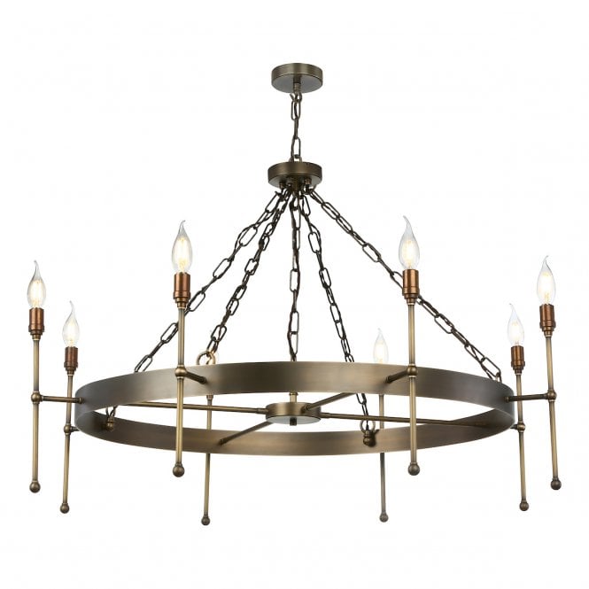 David Hunt Lighting Durrell 8 Light Pendant In Antique Brass - FITTING ONLY