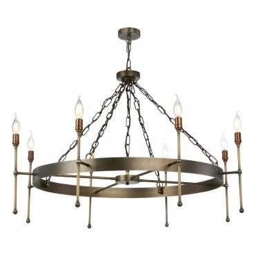 Durrell 8 Light Pendant In Antique Brass - FITTING ONLY