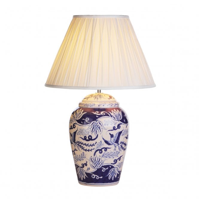 David Hunt Lighting Fawkes Table lamp  Blue / White Complete With Shade