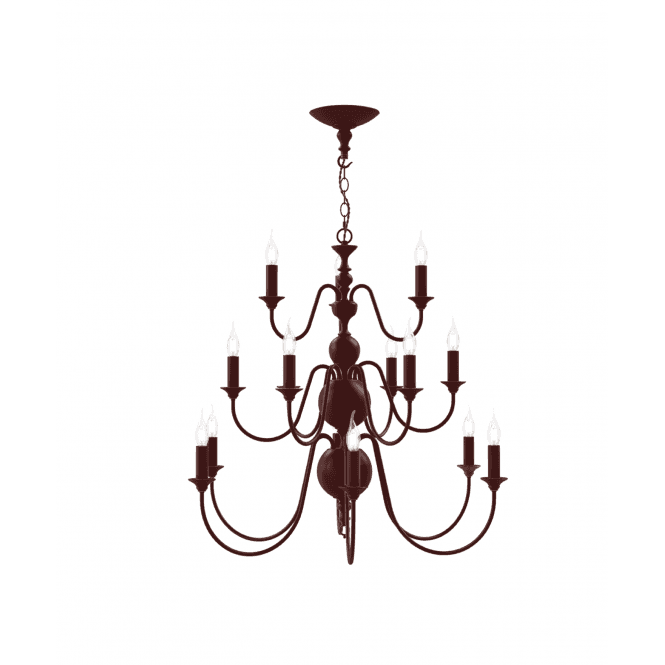 David Hunt Lighting Flemish 15 Light Pendant in Aubergine