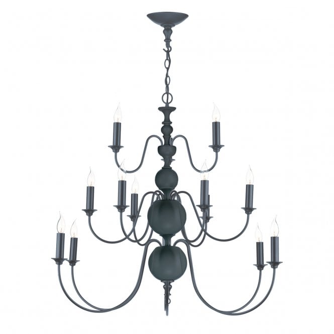 David Hunt Lighting Flemish 15 Light Pendant In Smoke Blue