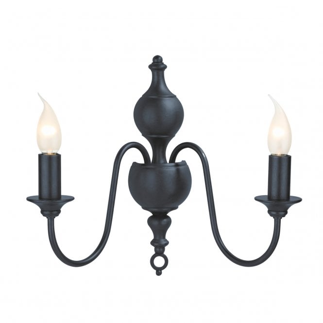 David Hunt Lighting Flemish 2 Light Wall Light In Smoke Blue